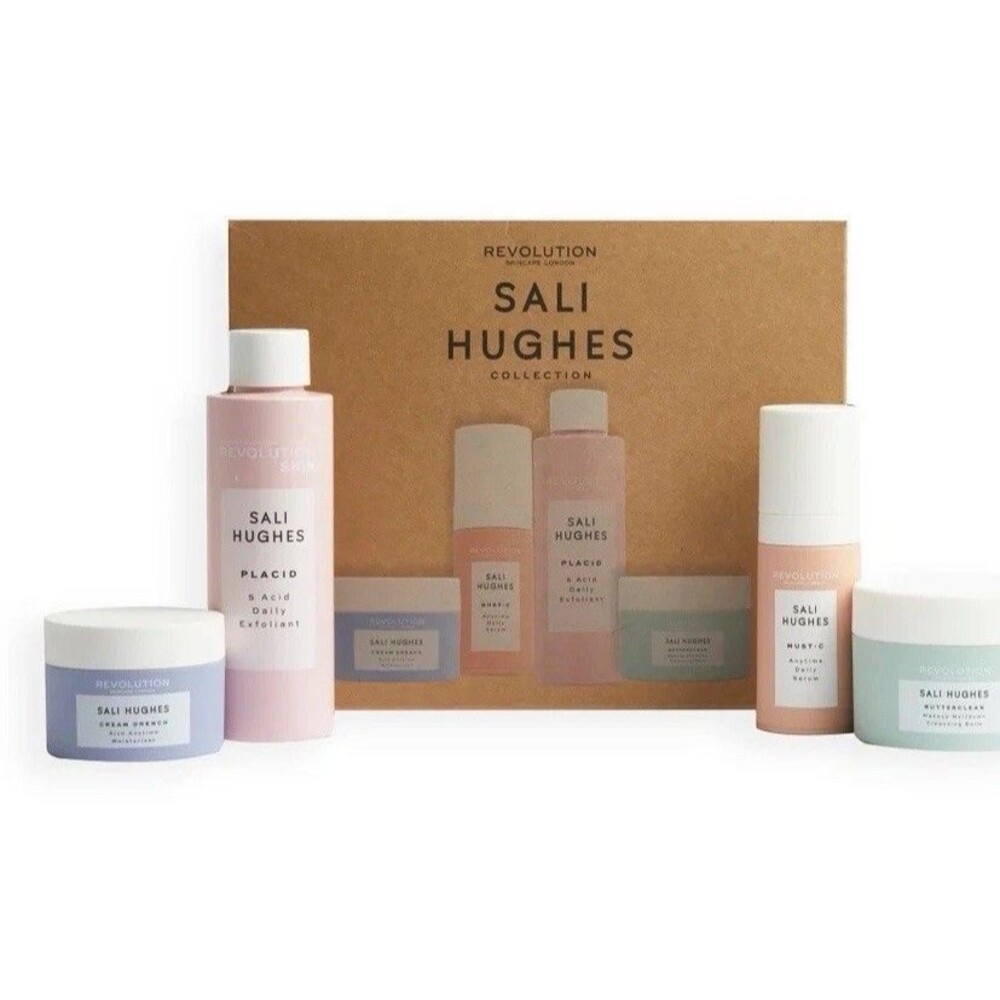 Revolution Skincare X Sali Hughes Gift Set cleansing serum exfoliant moisturizer